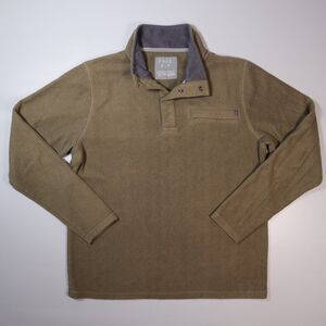 Free Fly Mens Medium M Fleece Snap Pullover Bamboo Performance Olive Soft